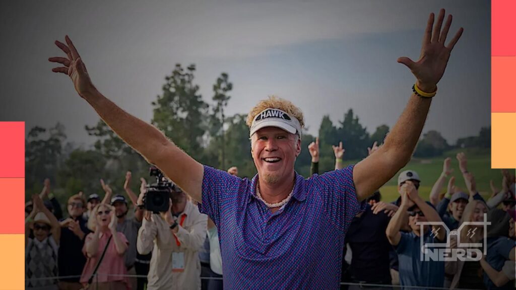 Will Ferrell em cena de comédia ao lado de elementos de golfe em O Falcão do Golfe, trailer da Netflix