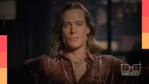 Pôster retrô do 3º episódio de O Vampiro Lestat com a CN Tower de Toronto ao fundo