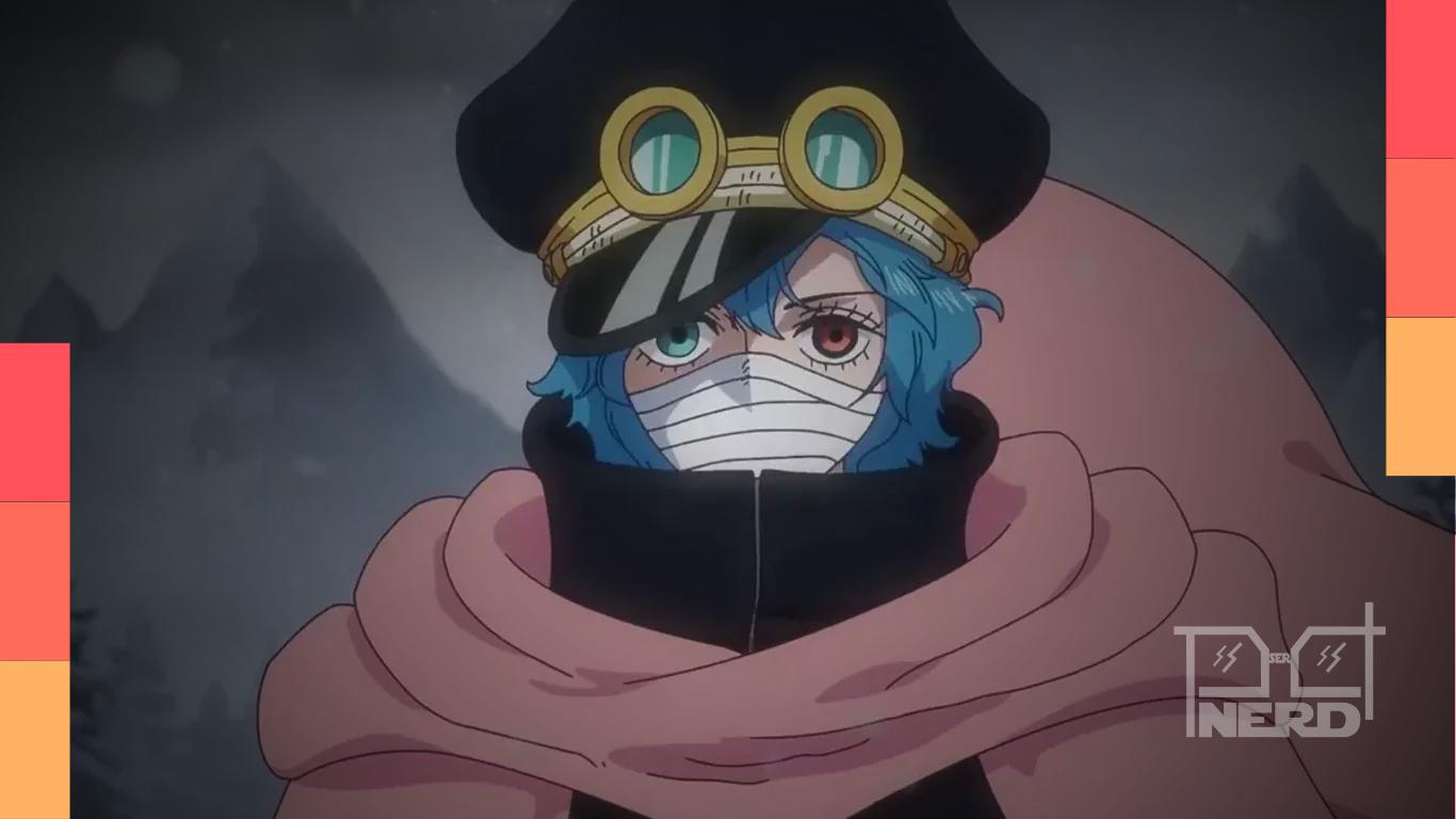 Ilustração conceitual do capítulo One Piece 1186 com Luffy, Imu e Shuri, sugerindo a revelação do pai biológico