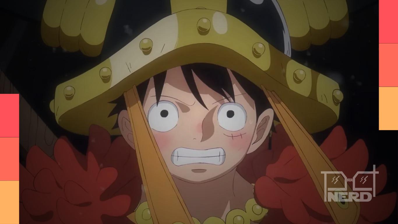 Ilustração do anime One Piece com destaque para a ideia de pausa e estreia de One Piece: Heroines em 5 de julho