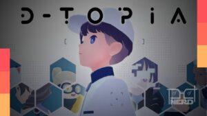 Tela de D-topia com blocos estilo 2048, portais num ambiente minimalista e aconchegante