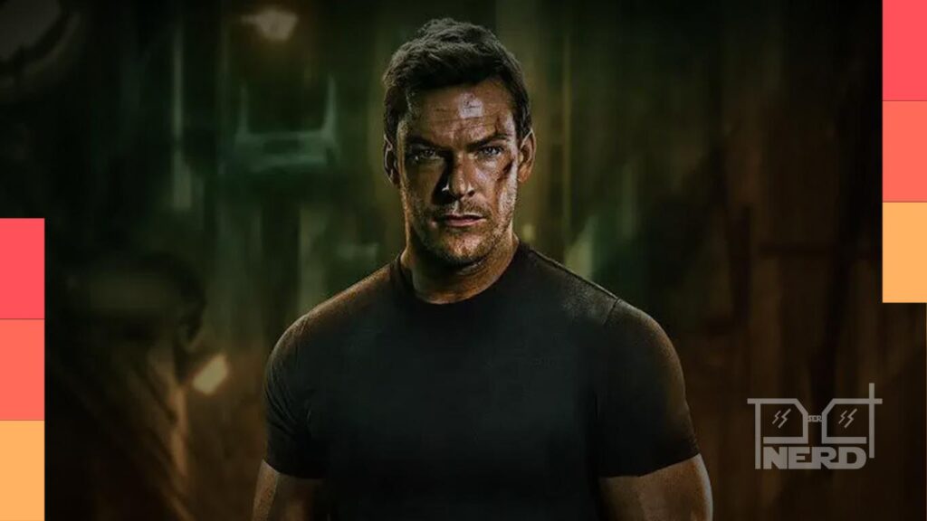 Cartaz de Reacher com indicação de estreia da 4ª temporada em 12 de agosto no Prime Video