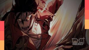 Cena do universo de Solo Leveling com referência ao jogo Solo Leveling: Arise e destaque para Myro e Antonie em histórias do Hunter Origin