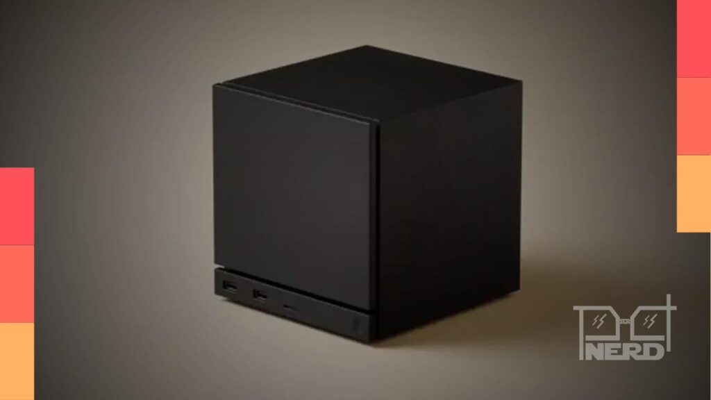 Console Steam Machine com destaque para preço e previsão de envio e armazenamento de 512GB e 2TB