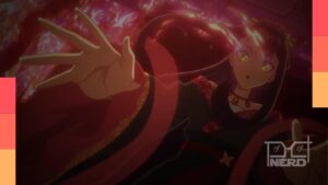 Imagem promocional do anime Though I Am an Inept Villainess com indicação do tema de encerramento Shooting Star