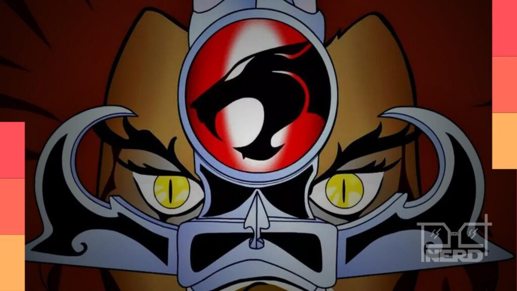 Arte promocional imaginária de Thundercats com Lion-O e Mumm-Ra, representando o anúncio do novo filme animado da Warner Bros.