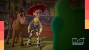Woody e Buzz em destaque ao lado de Jessie no cartaz de Toy Story 5