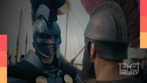 Cartaz de A Odisseia com referência a Christopher Nolan e crítica profissional em destaque