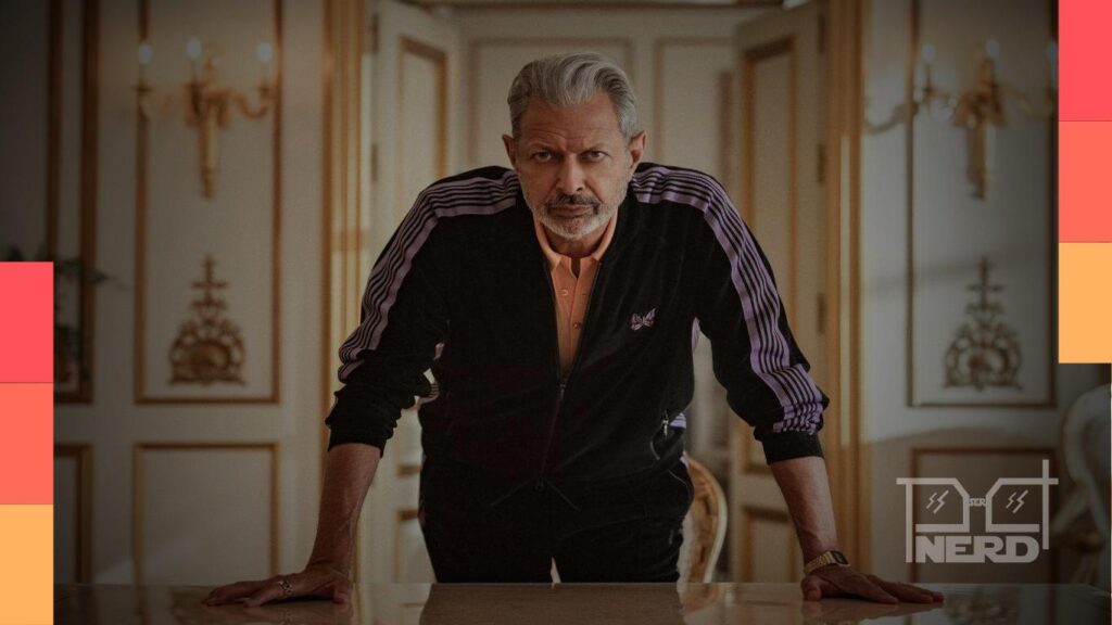 Imagem com Jeff Goldblum em Kaos e destaque para séries canceladas da Netflix após uma temporada