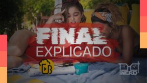 Ilustração temática de Oasis com a inspetora Sandra Ortega e o resgate de Celia no resort da Netflix