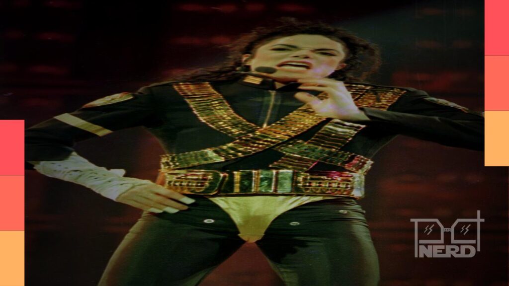 Cartaz com estética pop e referência a Michael Jackson para buscar filmes e séries no streaming