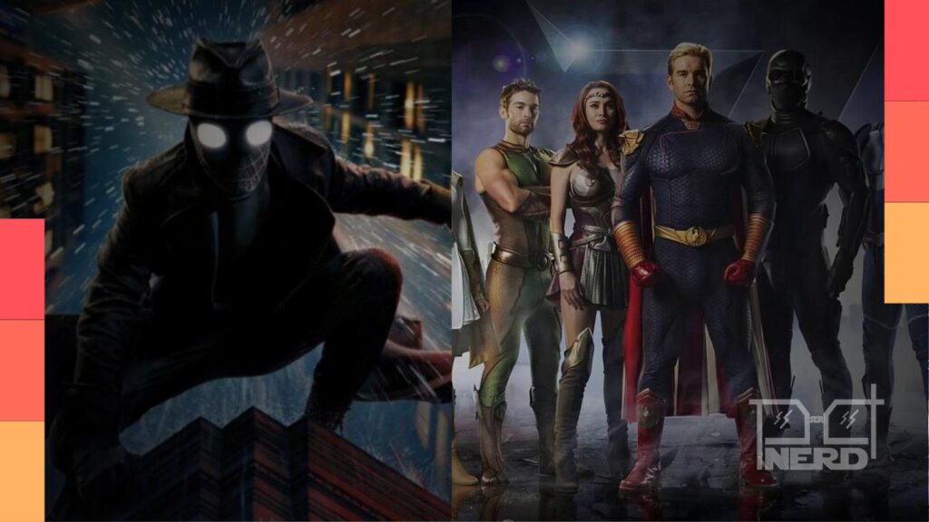 Montagem com personagens de The Boys e indicação de série mais assistida no Brasil segundo JustWatch
