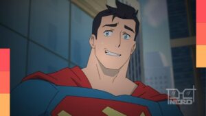 Arte destacando animações de super-heróis no streaming: Minhas Aventuras com Superman, X-Men ’97 e Batman: Cruzado Encapuzado