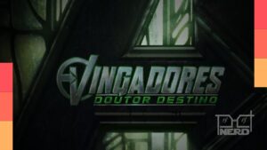 Pôsteres de Vingadores: Doutor Destino confirmando presença na SDCC ao lado do logo da Comic-Con
