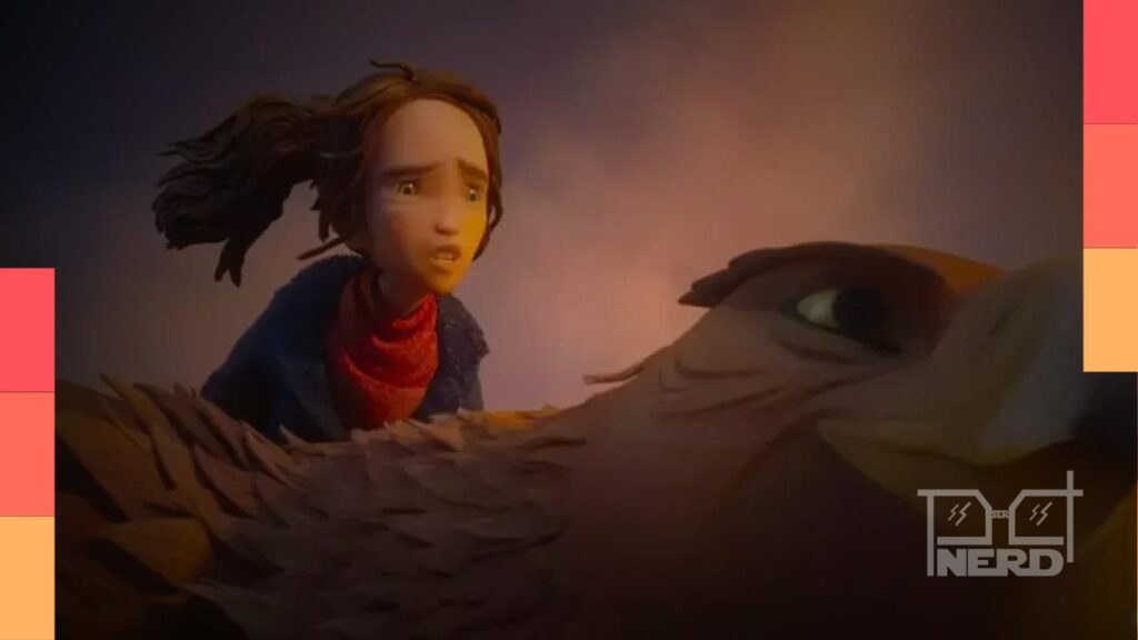 Personagem de Wildwood em estilo stop-motion no bosque, mostrando a atmosfera da animação da LAIKA