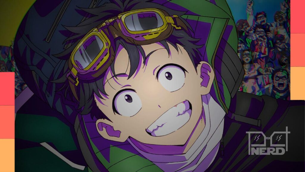 Cena de Zom 100 com aviso de que o anime sai da Netflix e segue disponível na Crunchyroll