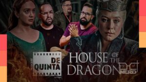Ilustração de dragão de Westeros e o trono em chamas simbolizando o melhor e pior do 3º episódio da terceira temporada de A Casa do Dragão