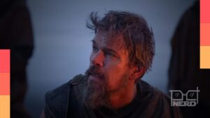 Foto de divulgação de Matt Damon em A Odisseia e referência às cenas de ação com dublê mulher