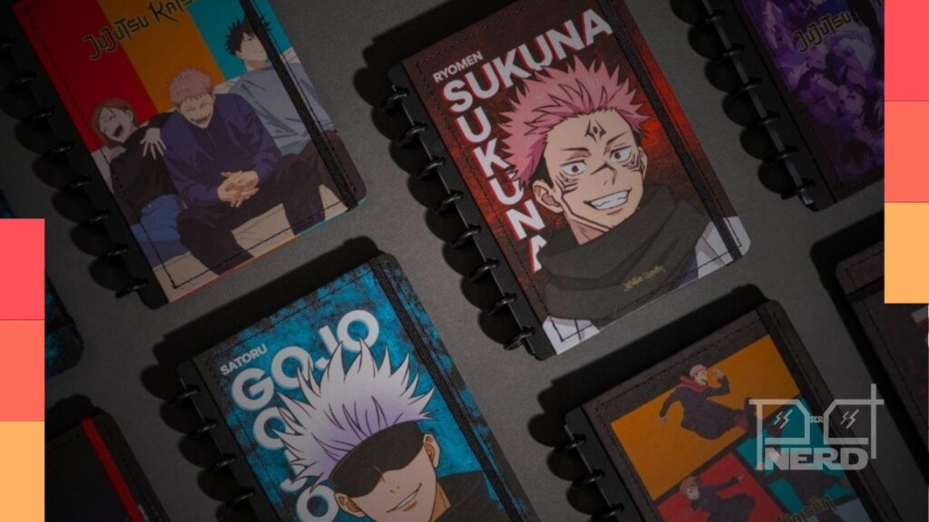 Cadernos com capas de Jujutsu Kaisen da coleção oficial Abyara Graf