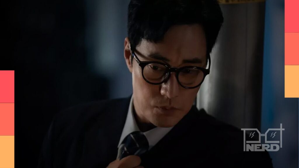 Ilustração do protagonista de Agente Kim: Reativado com a Baekho HRM como contexto, sugerindo a trama da 2ª temporada