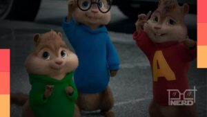 Alvin, Simon e Theodore em estilo animado, sugerindo reboot no cinema e vídeos para plataformas digitais como YouTube