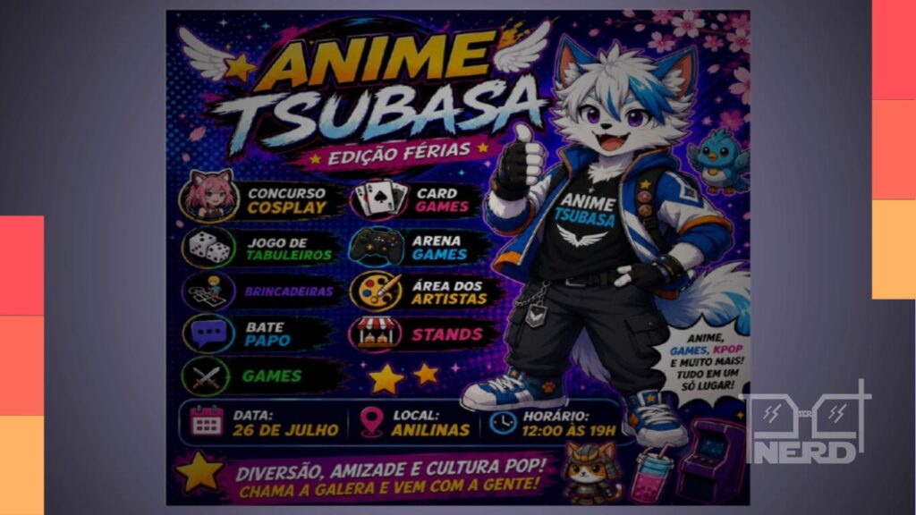 Público geek em evento de anime com atrações de cosplay e games no Parque Anilinas, em Cubatão