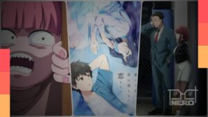 Lista com 5 animes de romance na Crunchyroll em julho de 2026, incluindo KAIJU GIRL CARAMELISE e Smoking Behind the Supermarket with You