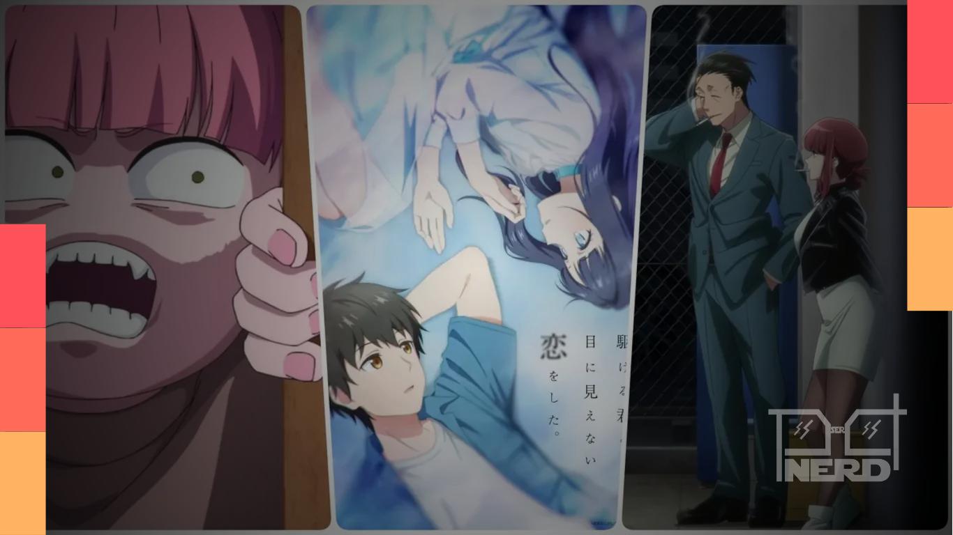 Lista com 5 animes de romance na Crunchyroll em julho de 2026, incluindo KAIJU GIRL CARAMELISE e Smoking Behind the Supermarket with You