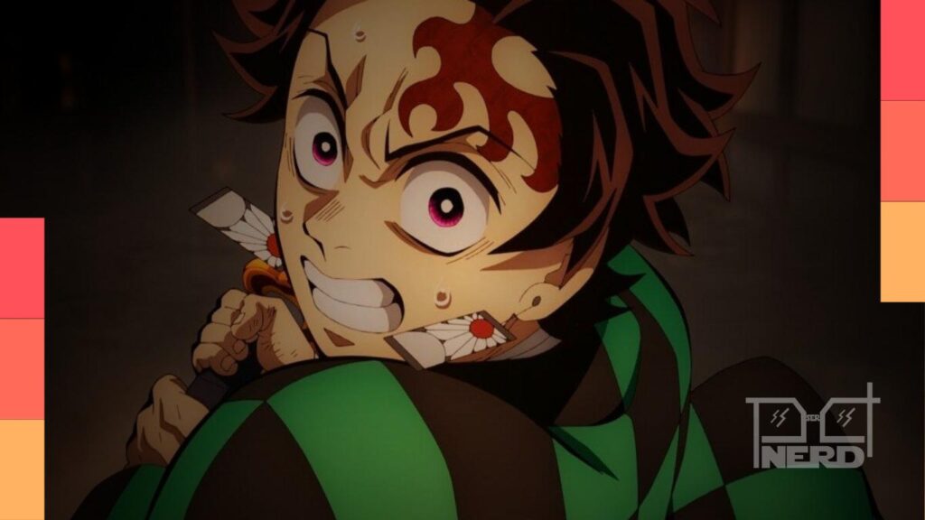 Logo da Aniplex e imagem promocional relacionada a Demon Slayer