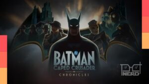 Ilustração do Batman em estilo animado ao lado de Montoya, com a indicação de estreia no Amazon Luna em 31 de julho