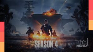 Ilustração do Battlefield 6 mostrando o mapa Tsuru Reef da Temporada 4 e elementos navais e aéreos da parceria Top Gun