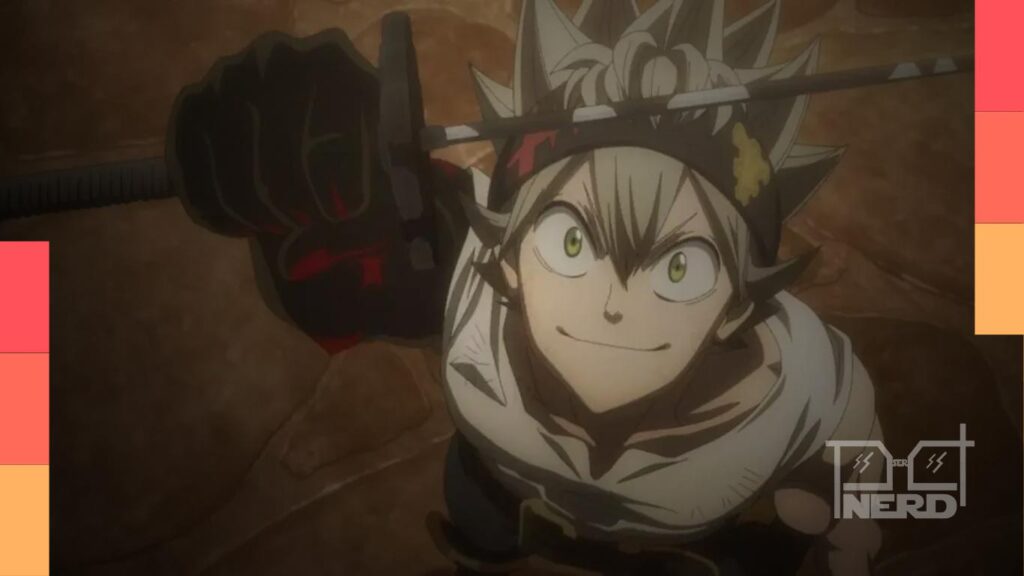 Arte promocional de Black Clover mostrando a nova forma de Asta, “悪魔同化・斬魔”, com visual aprimorado