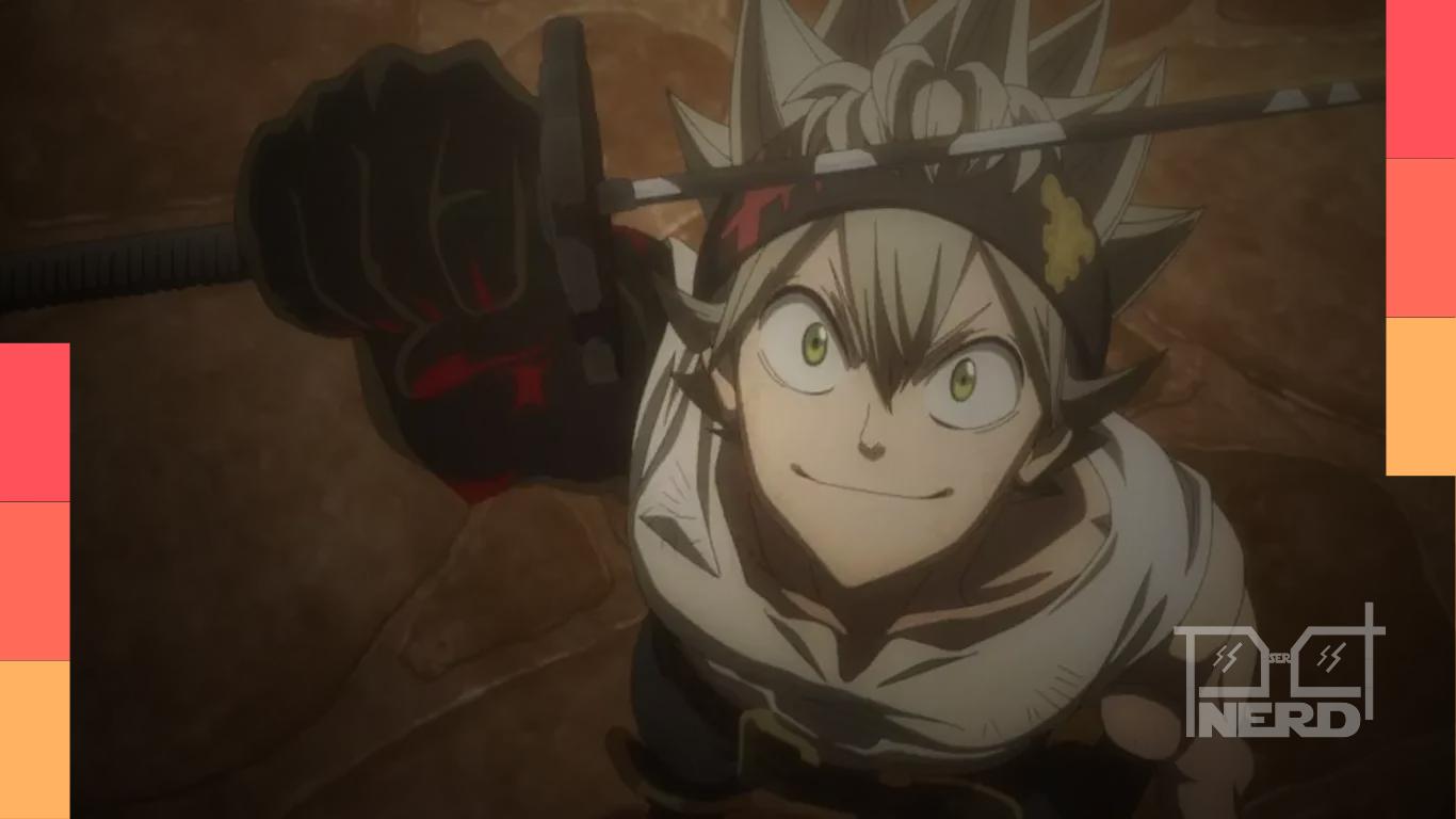 Arte promocional de Black Clover mostrando a nova forma de Asta, “悪魔同化・斬魔”, com visual aprimorado