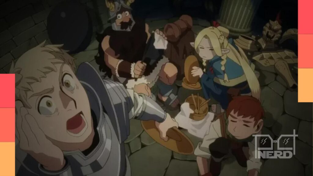 Pôster da 2ª temporada de Delicious in Dungeon com atmosfera de masmorra e clima de aventura