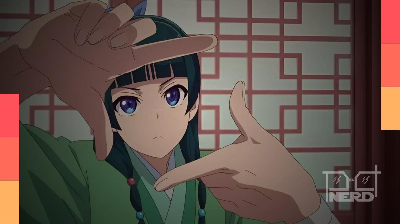 Maomao e Jinshi em cena de mistério no trailer do filme de Diários de uma Apotecária