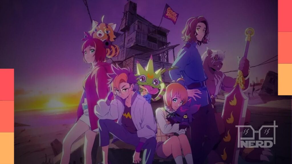 Arte promocional de Digimon Beatbrake anunciando o arco “Kyō” e estreia no episódio 38