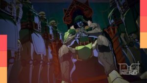 Doutor Destino em ação no Marvel Tokon: Fighting Souls com barreira e movimento de voo no combate