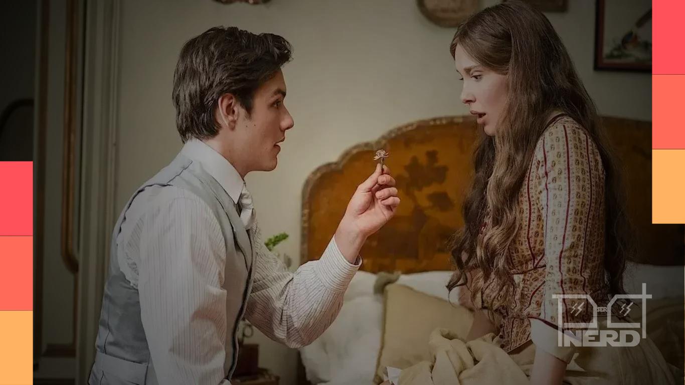 Louis Partridge e Millie Bobby Brown em teste de química para Enola Holmes 3