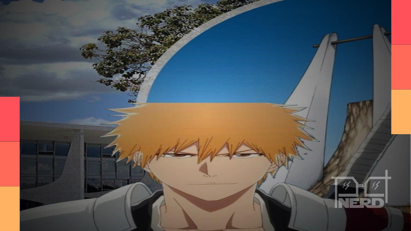 Ilustração inspirada no Palácio de Las Noches e no Wandenreich mostrando influências de modernismo e brutalismo no universo de Bleach