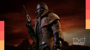 Ilustração com o logo de Fallout e destaque para a confirmação de Fallout 5 pela Bethesda