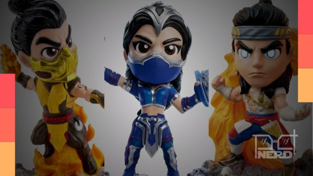 Action figures nacionais de Mortal Kombat da Fandom Box com Scorpion, Sub-Zero, Liu Kang e Kitana, no Anime Friends 2026