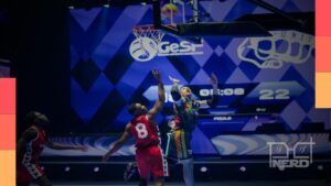 Atletas competindo em modalidades phygital no Games of The Future 2026 com etapas digitais e físicas