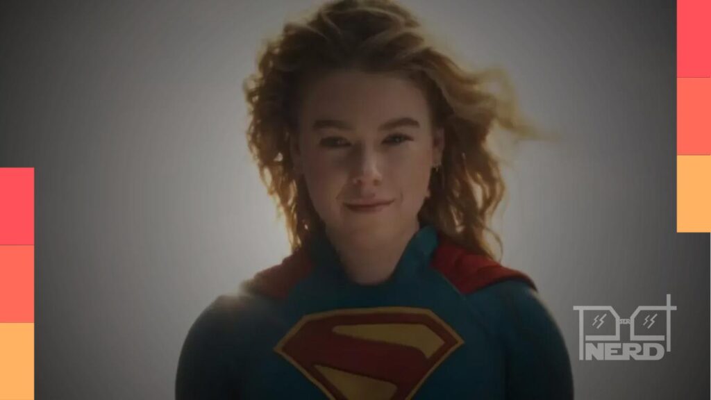 Cartaz de Supergirl com a frase “Geração Z não liga para super-heróis” em destaque