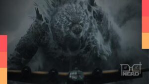 Estátua detalhada do Godzilla de Godzilla Minus Zero exibida na San Diego Comic-Con (SDCC), em fotos do evento