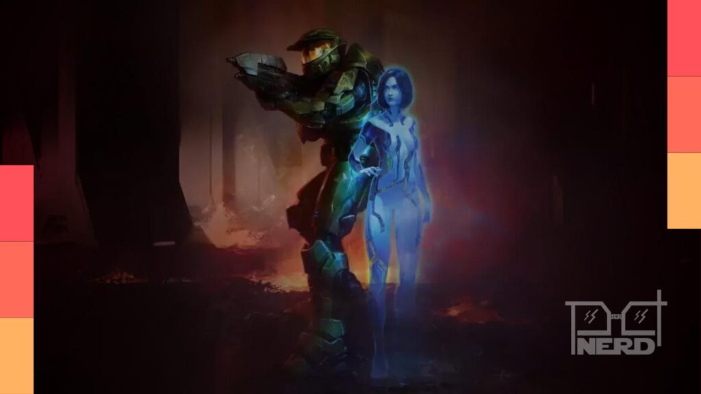 Ilustração do emblema de Halo com o título Halo Ekur, representando o leak de cancelamento do multiplayer