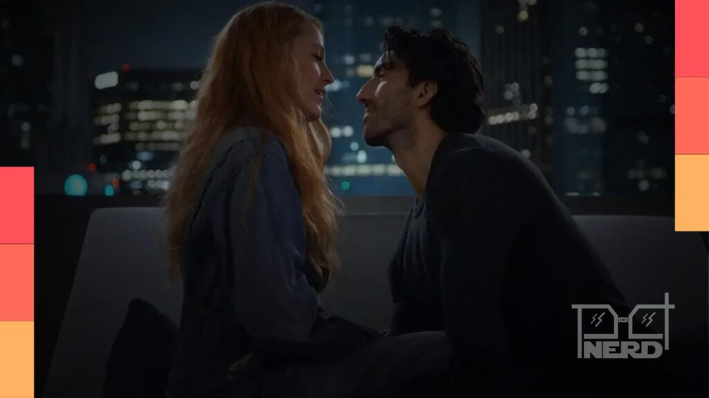 Justin Baldoni falando em vídeo ao lado de Emily Baldoni após disputa judicial com Blake Lively