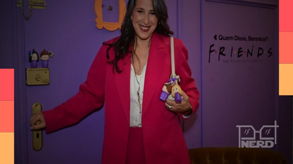 Maggie Wheeler, a Janice de Friends, em evento no Brasil para lançamento da linha Quem Disse, Berenice x Friends