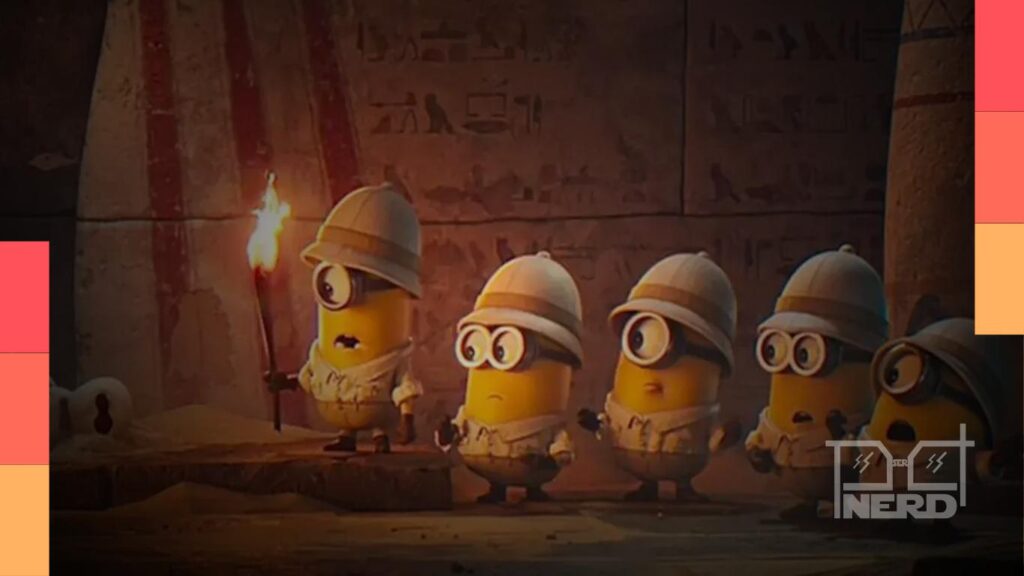 Cartaz do filme Minions & Monstros com os Minions enfrentando monstros