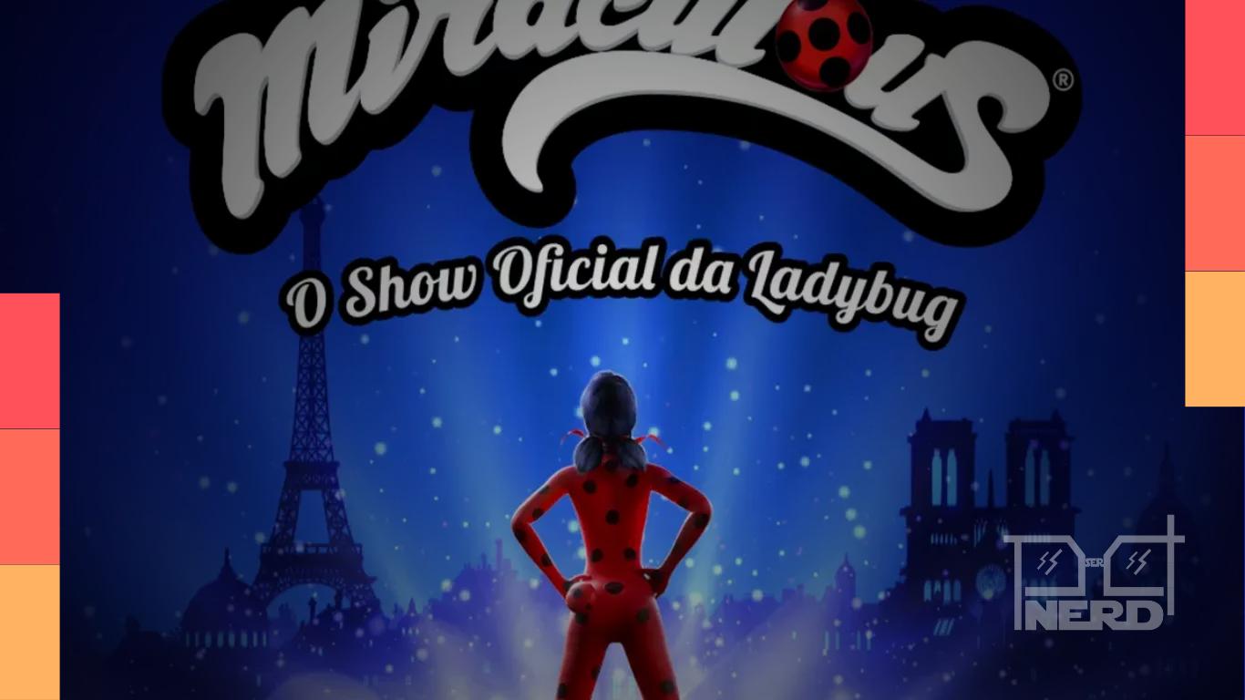 Isabella Daneluz como Marinette/Ladybug e Enzo Campeão como Adrien/Cat Noir no Miraculous Ladybug: O Show Musical