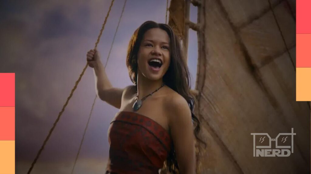 Catherine Laga’aia como Moana em cena de We Know The Way no live-action